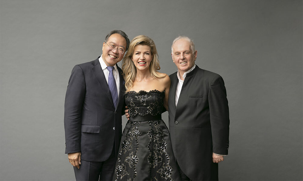 GODE PÅ BEETHOVEN: Yo-Yo Ma, Anne-Sophie Mutter, Daniel Barenboim. Foto: Deutsche Grammophon/Peter Adamik